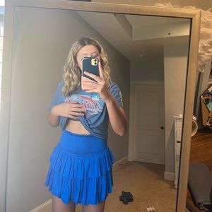 Royal blue ruffle mustard seed skirt